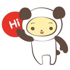 [LINEスタンプ] The boy who put on panda costume.