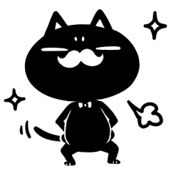 [LINEスタンプ] 白髭黒猫の画像（メイン）