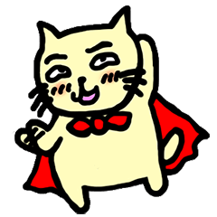 [LINEスタンプ] 赤いマントのおがちゃんまんの画像（メイン）