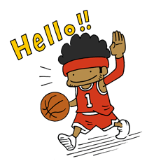 [LINEスタンプ] Afro Baller