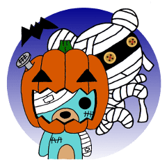 [LINEスタンプ] ゾンビックマ ハロウィンホラーナイトの画像（メイン）