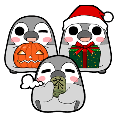 [LINEスタンプ] ぺそぎん ハロウィン クリスマス お正月編