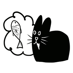 [LINEスタンプ] NumNim The Black-Fat Catの画像（メイン）