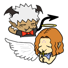 [LINEスタンプ] 天使と悪魔のささやき