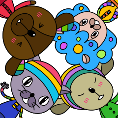 [LINEスタンプ] くまとらいおんとねことねずみのあいさつの画像（メイン）