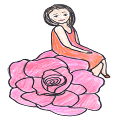 [LINEスタンプ] 色鉛筆の花と妖精.の画像（メイン）