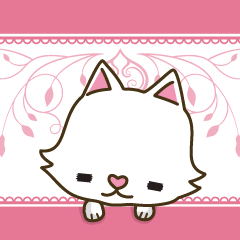 [LINEスタンプ] 白にゃんこスタンプの画像（メイン）