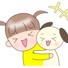 [LINEスタンプ] わんことおんなのこのいろいろ