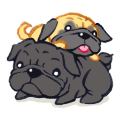 [LINEスタンプ] Pug's Life (パグズ ライフ)の画像（メイン）