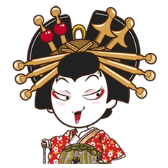 [LINEスタンプ] 歌舞伎の二等身キャラクター。