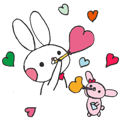 [LINEスタンプ] うさちゃんぴーす！あすなろ編の画像（メイン）