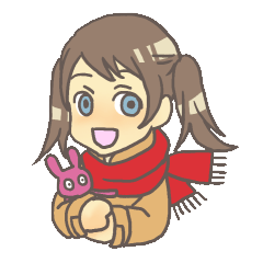 [LINEスタンプ] 女の子とぬいぐるみうさぎ