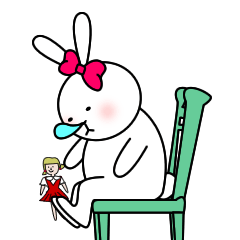 [LINEスタンプ] うさぎのみみ子日常編