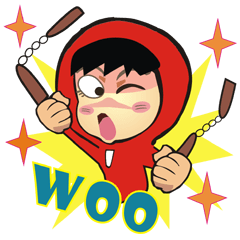 [LINEスタンプ] RED PACO ( Kung Fu style )