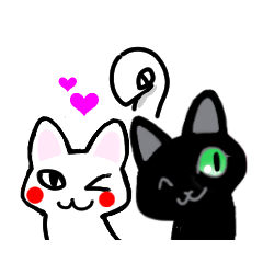 [LINEスタンプ] ねことしろへびさん