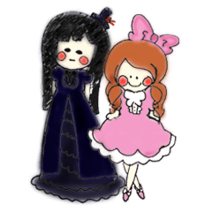 [LINEスタンプ] 落書き風ゴス・ロリちゃん。