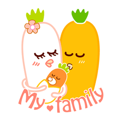 [LINEスタンプ] Litte Cute Radish Familyの画像（メイン）