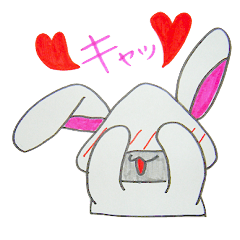 [LINEスタンプ] おにぎりウサギの毎日ハッピーの画像（メイン）