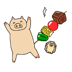 [LINEスタンプ] キャンプしたい！ぶぅちゃんとピグの画像（メイン）