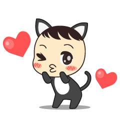 [LINEスタンプ] 黒猫少年ぢぢちゃん