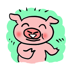 [LINEスタンプ] 鼻に表情があるぶたちゃん