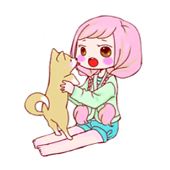 [LINEスタンプ] 姉と弟とわんこ