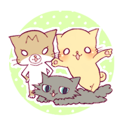 [LINEスタンプ] メシ待ちモンタ！！(3ねこスタンプ)