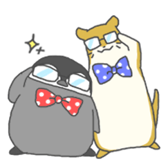 [LINEスタンプ] ペンギンとかわうそ 漫才師編