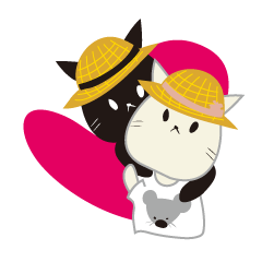 [LINEスタンプ] 白い猫と黒い猫の画像（メイン）