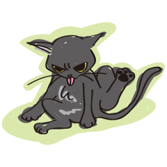 [LINEスタンプ] あばれ黒猫よるの画像（メイン）