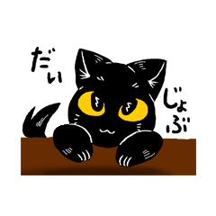 [LINEスタンプ] 黒ねこカンちゃんの画像（メイン）