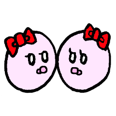 [LINEスタンプ] ピンクの双子のスタンプの画像（メイン）