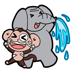 [LINEスタンプ] Urban Jungle Friends - Songkran (EN)の画像（メイン）