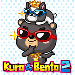 [LINEスタンプ] Kuro ＆ Bento2 (English Edition)の画像（メイン）