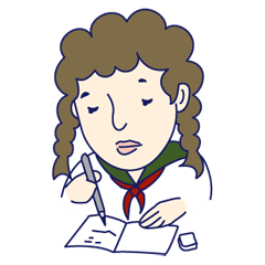 [LINEスタンプ] 女学生 かず子