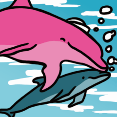 [LINEスタンプ] ピンクイルカくんの日常