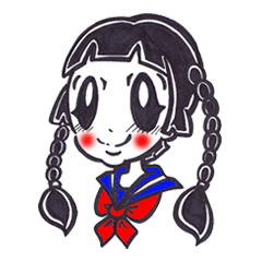 [LINEスタンプ] みつあみおさげちゃんの画像（メイン）