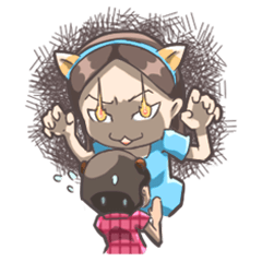 [LINEスタンプ] Cat Girl ＆ Bear Boy