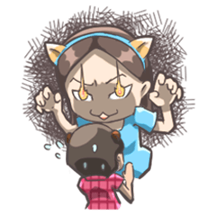 [LINEスタンプ] Cat Girl ＆ Bear Boyの画像（メイン）