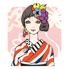 [LINEスタンプ] きもの番長の着物乙女の画像（メイン）