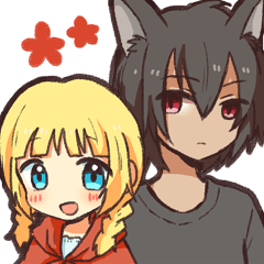 [LINEスタンプ] 赤ずきんちゃんとオオカミさんの画像（メイン）