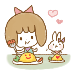 [LINEスタンプ] リボンちゃんとリボンうさぎ