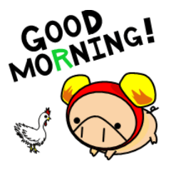 [LINEスタンプ] エンジョイ、こぶたイングリッシュ！の画像（メイン）