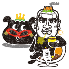 [LINEスタンプ] くろぶー＆さいもー クレヨンバージョンの画像（メイン）