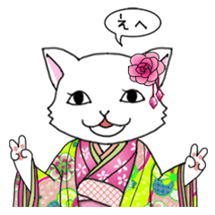 [LINEスタンプ] お江戸アニマル「猫姫様編」