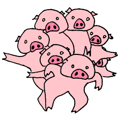 [LINEスタンプ] ひたすらぶた。