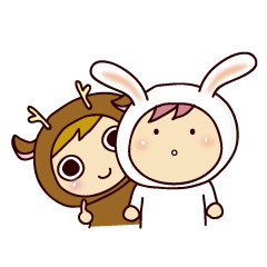 [LINEスタンプ] うさぎとシカの日常の画像（メイン）