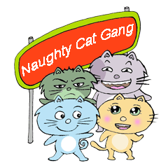 [LINEスタンプ] Naughty Cat Gang (English version)