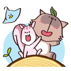 [LINEスタンプ] おっとりたぬき、はっきりすの画像（メイン）