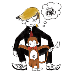 [LINEスタンプ] Trick by daniel さるのダニエルのいたずらの画像（メイン）